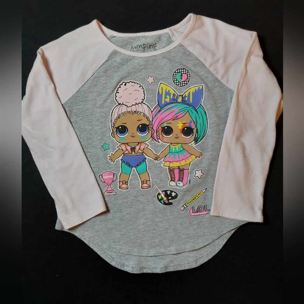 LOL three quarter length sleeve baseball style girls top